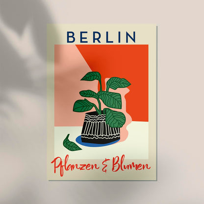 Berlin Plants and Flowers Red Graphic Art Poster