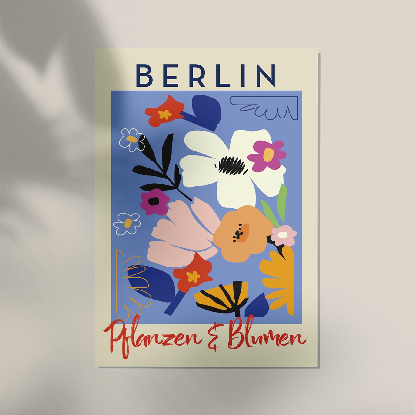 Berlin Plants and Flowers Colorful Graphic Art Poster