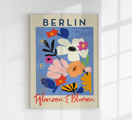 Berlin Plants and Flowers Colorful Graphic Art Poster