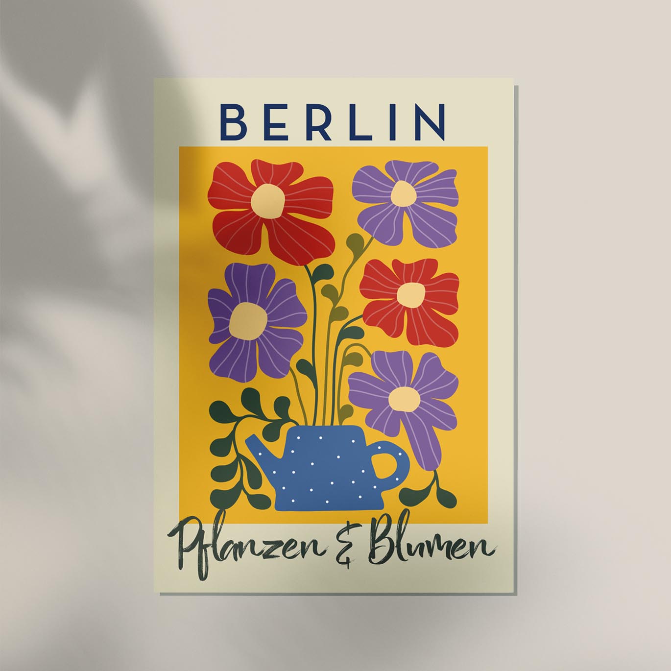 Berlin Plants and Flowers Yellow Graphic Art Poster