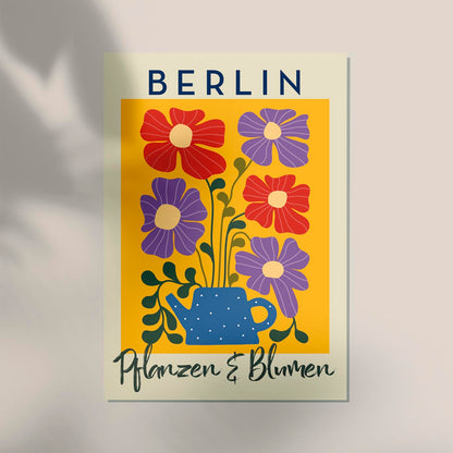 Berlin Plants and Flowers Yellow Graphic Art Poster