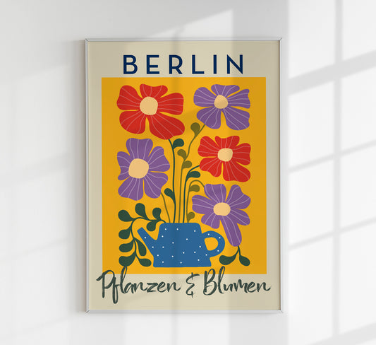 Berlin Plants and Flowers Yellow Graphic Art Poster