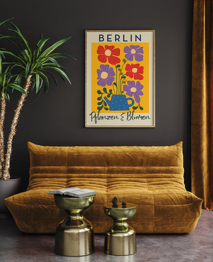 Berlin Plants and Flowers Yellow Graphic Art Poster