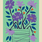 Berlin Plants and Flowers Purple and Blue Graphic Art Poster