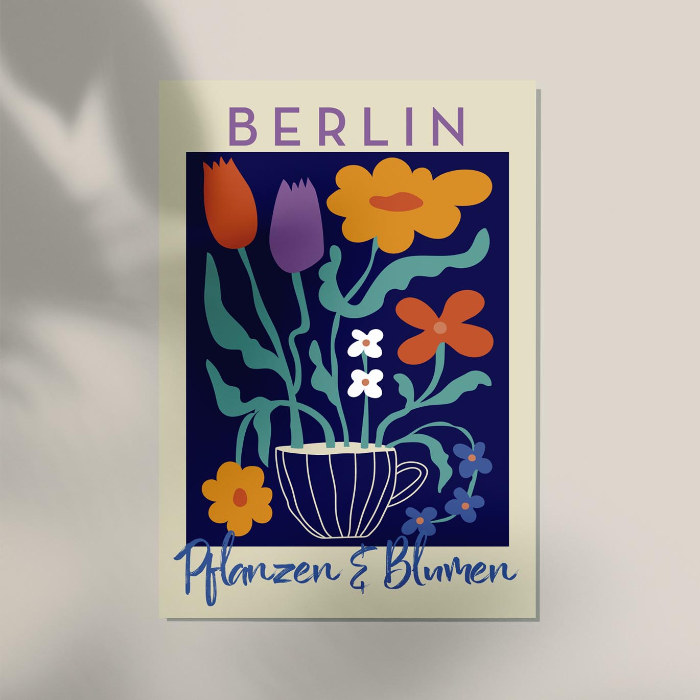 Berlin Plants and Flowers Cup of Tea Graphic Art Poster