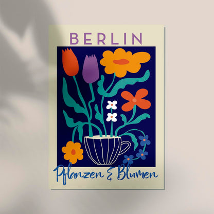 Berlin Plants and Flowers Cup of Tea Graphic Art Poster