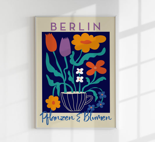Berlin Plants and Flowers Cup of Tea Graphic Art Poster