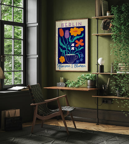 Berlin Plants and Flowers Cup of Tea Graphic Art Poster