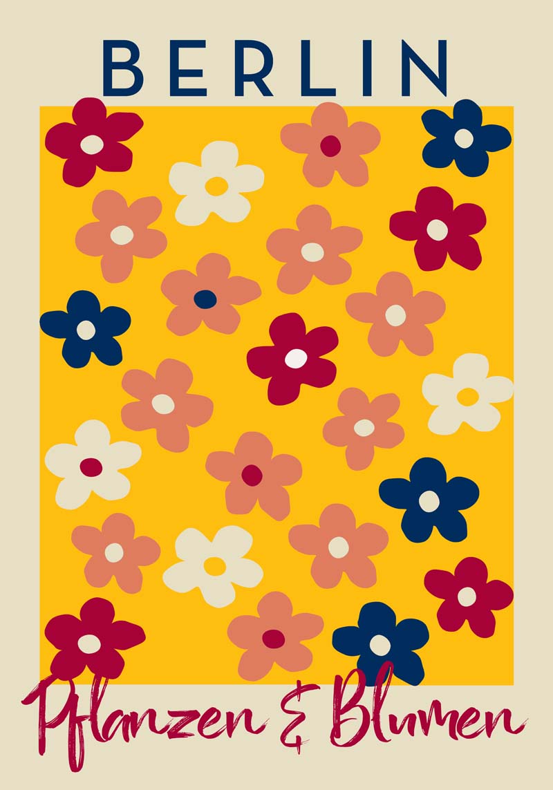 Berlin Plants and Flowers Daisy Art Poster