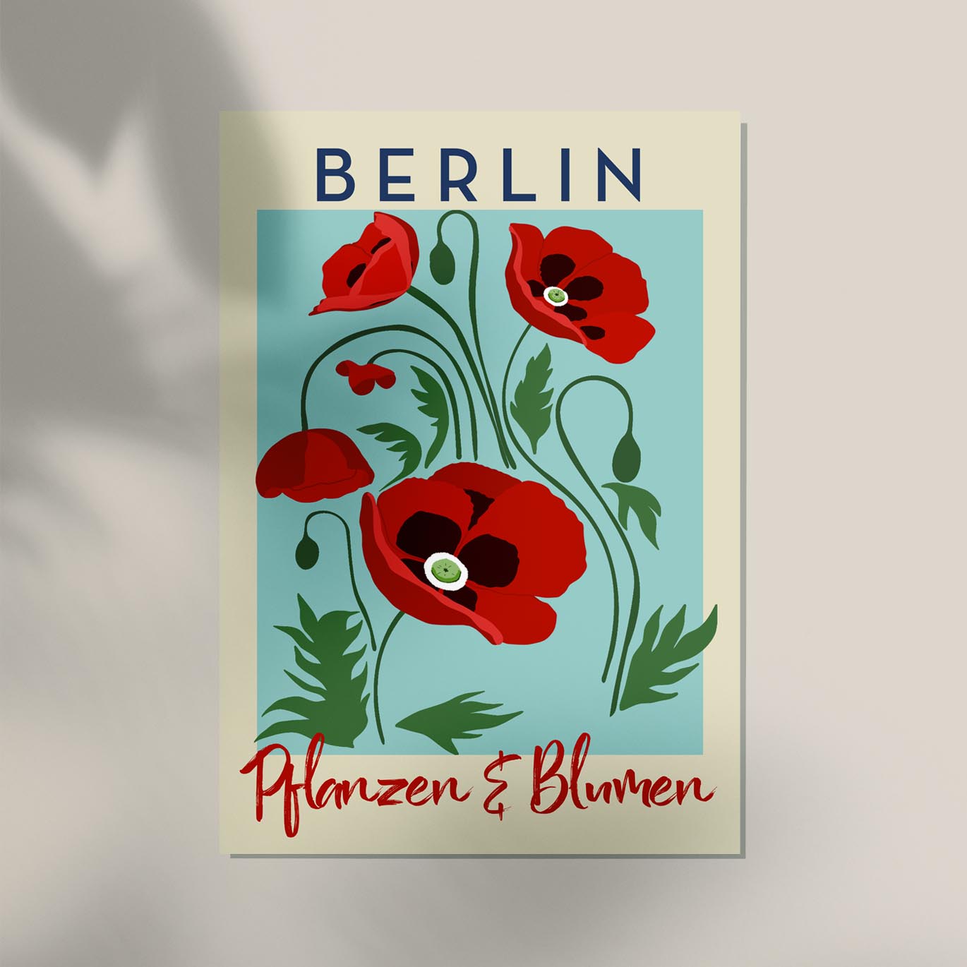 Berlin Plants and Flowers Red Poppy Art Poster