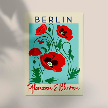 Berlin Plants and Flowers Red Poppy Art Poster