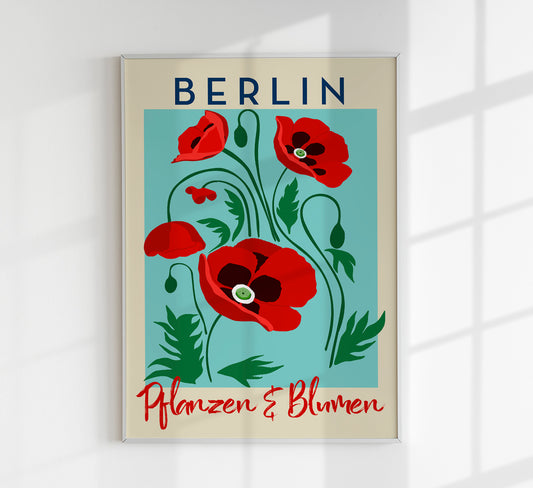 Berlin Plants and Flowers Red Poppy Art Poster