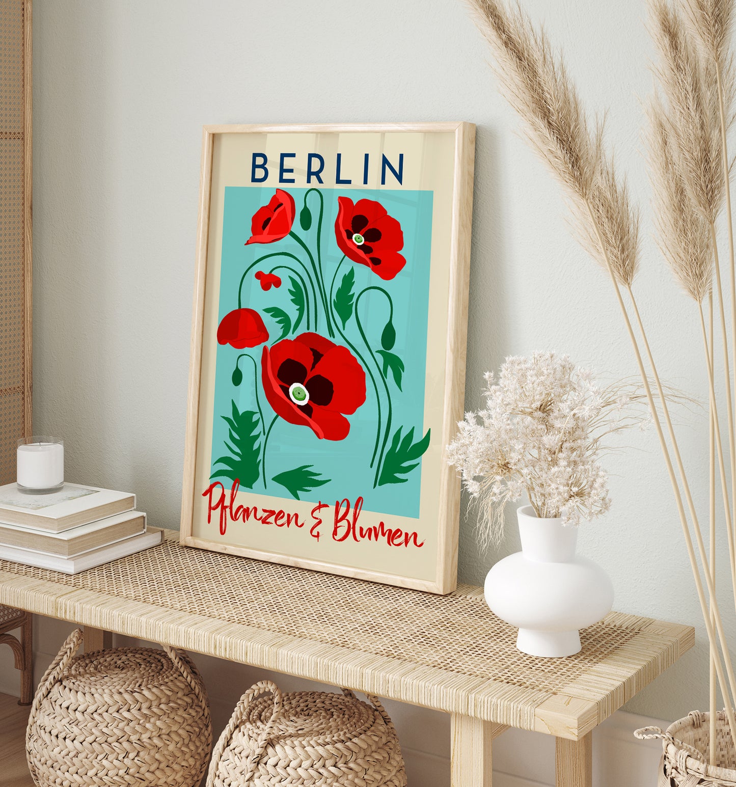 Berlin Plants and Flowers Red Poppy Art Poster