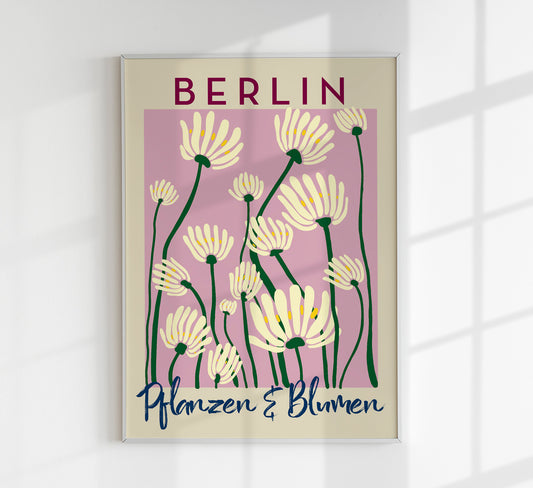 Berlin Plants and Flowers Baby Pink Art Poster