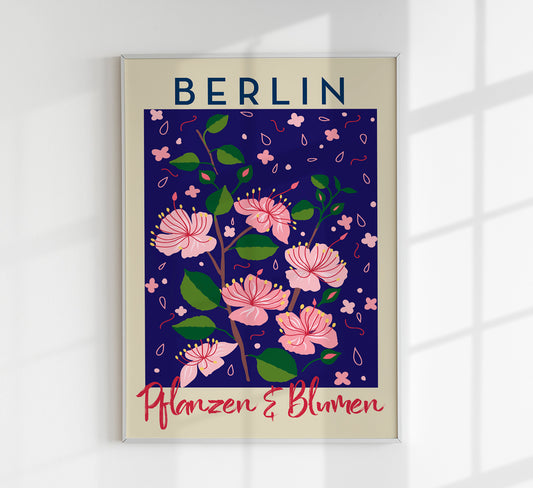 Berlin Plants and Flowers Pink Sakura Art Poster