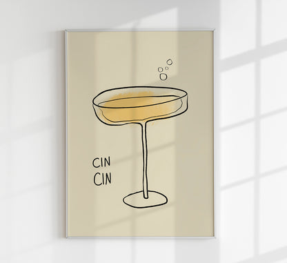 Cin Cin Bubles Art Poster