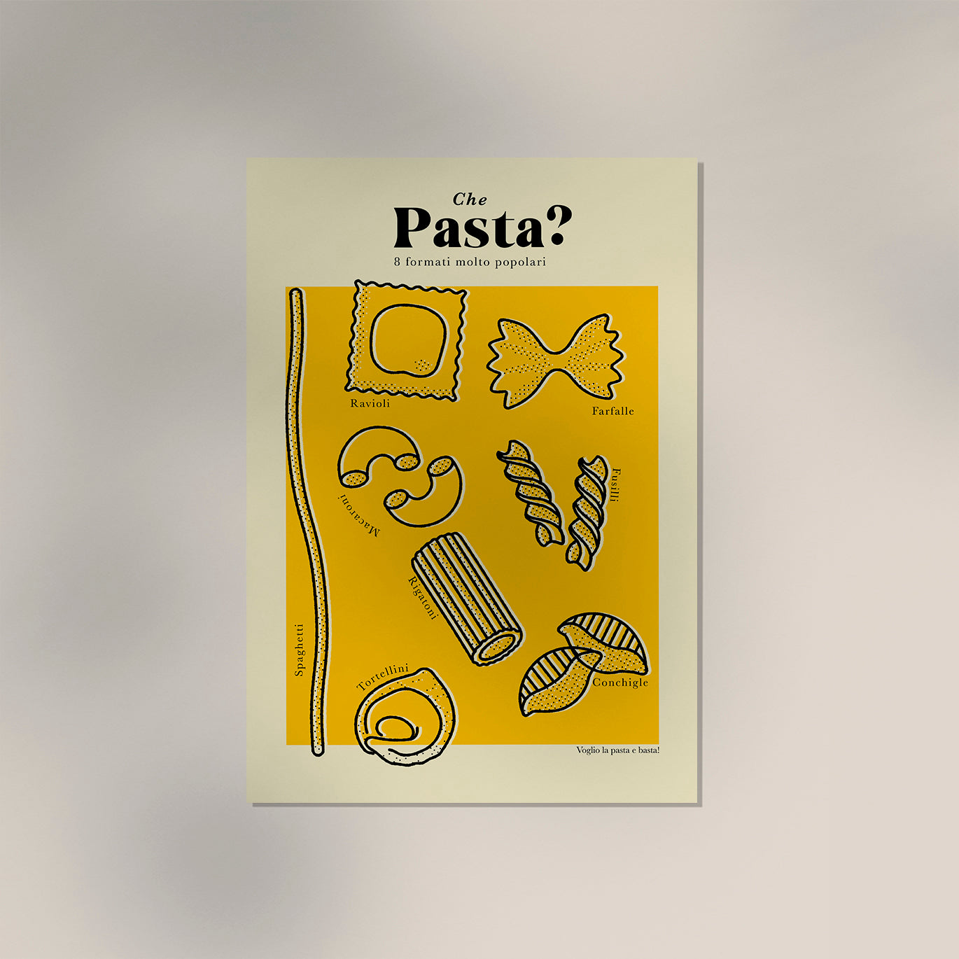 Che Pasta Chart Graphic Art Poster