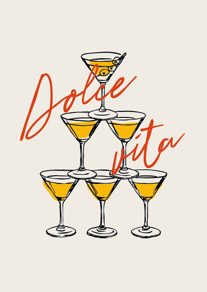 Drinks & La Dolce Vita Art Poster