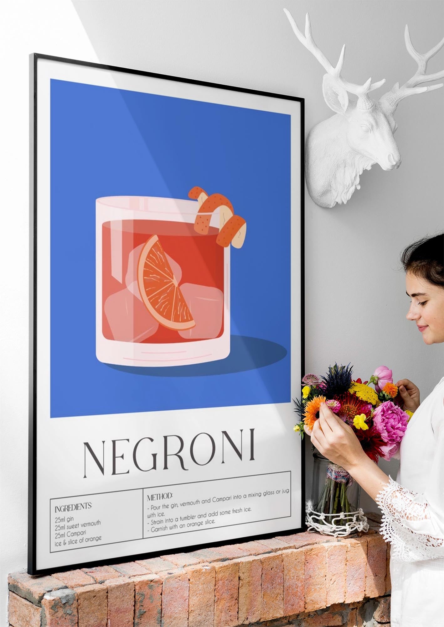 Negroni Drink Art Poster