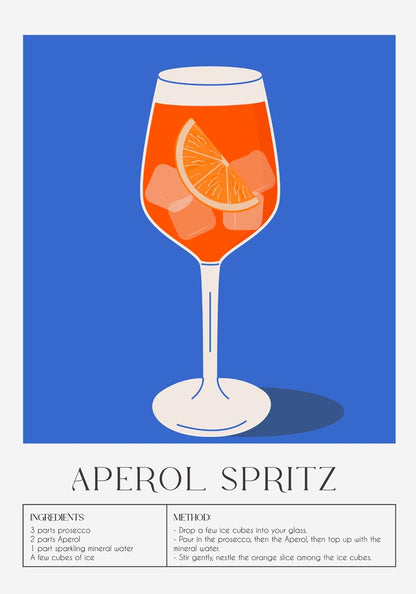 Aperol Spritz Drink Art Poster