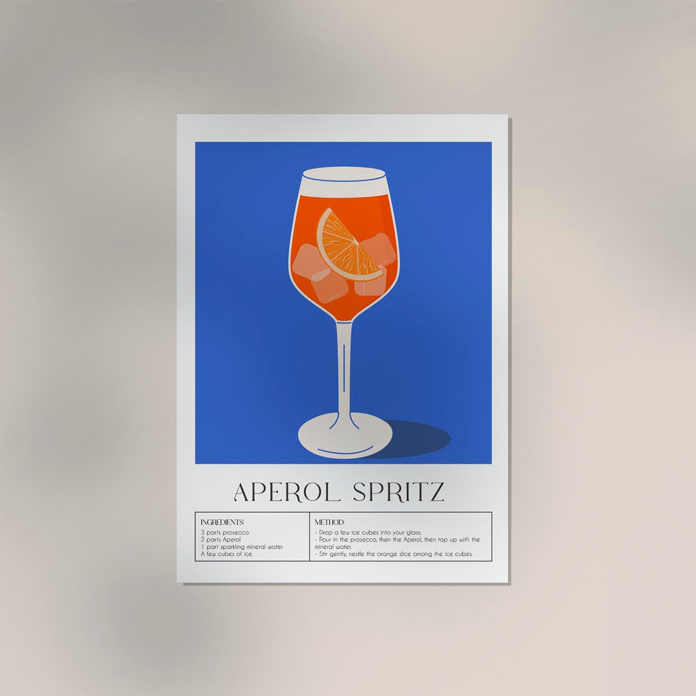 Aperol Spritz Drink Art Poster