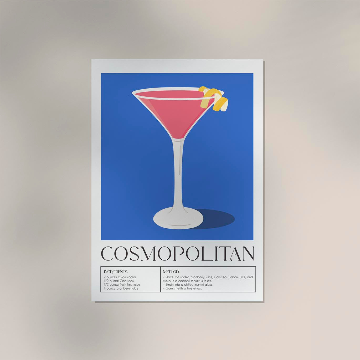 Cosmopolitan Drink Art Poster