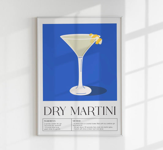 Dry Martini Drink Art Poster