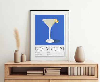 Dry Martini Drink Art Poster