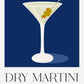 Dry Martini with olives Drink Art Poster