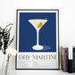 Dry Martini with olives Drink Art Poster