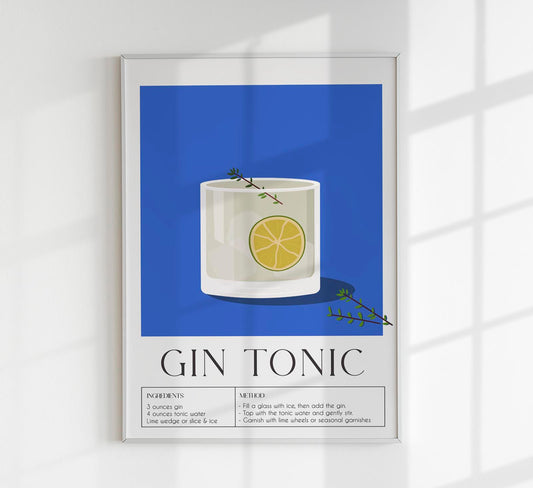 Gin Tonic Drink Art Poster