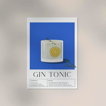 Gin Tonic Drink Art Poster