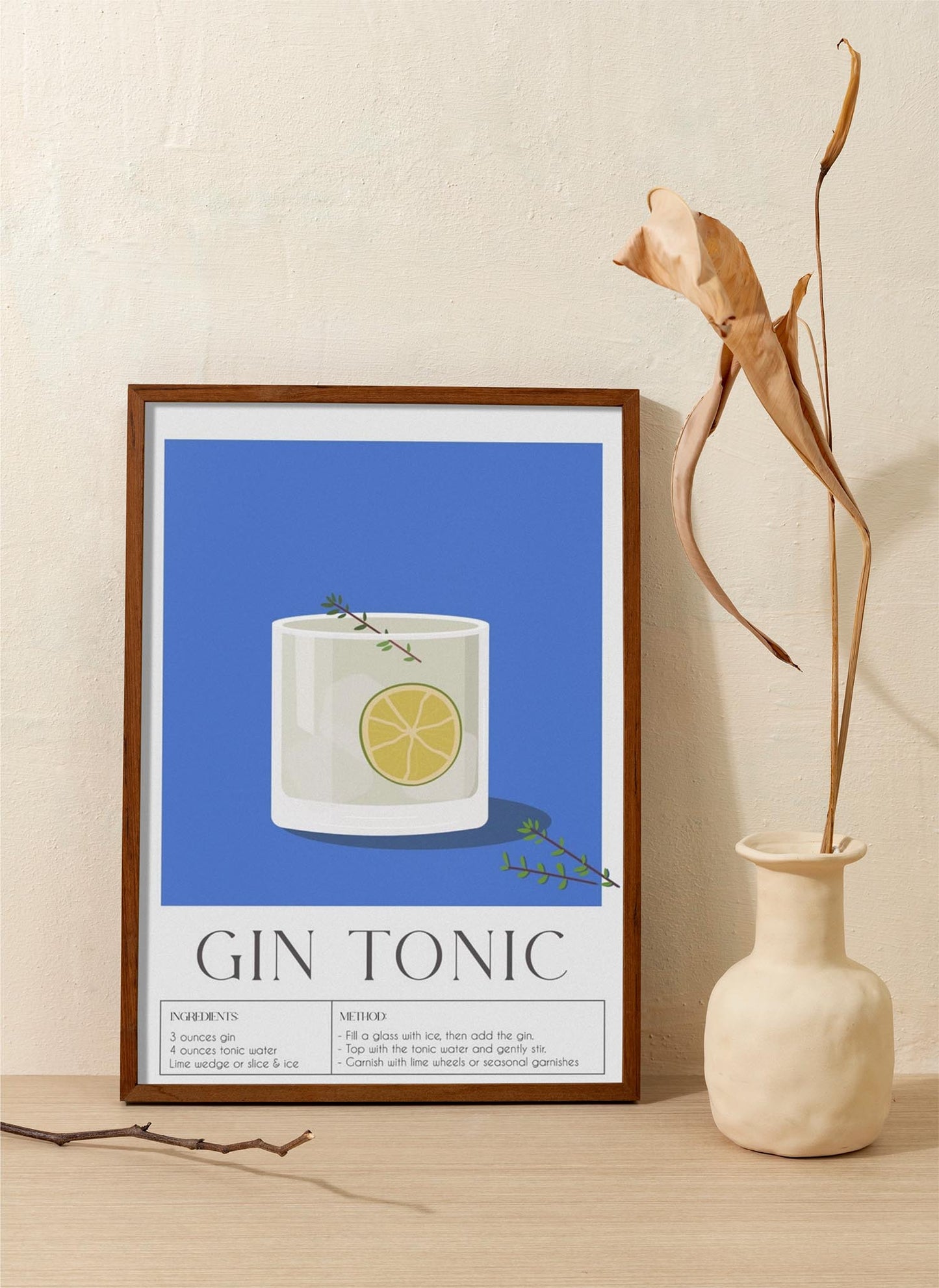 Gin Tonic Drink Art Poster