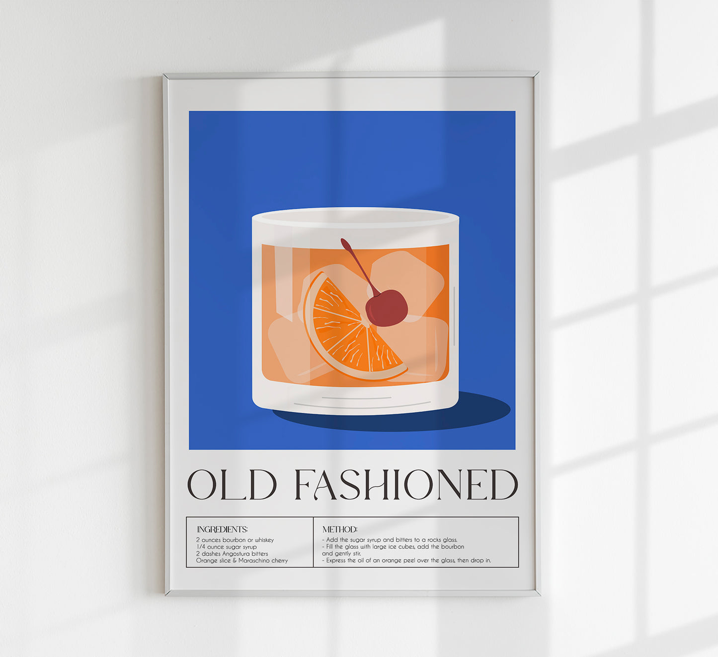 Old Fashioned Drink Art Poster