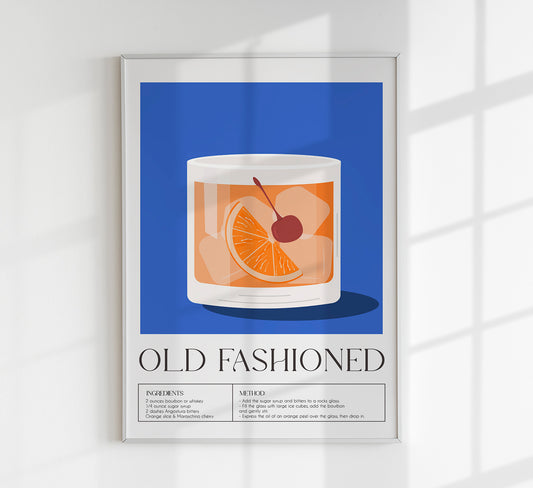 Old Fashioned Drink Art Poster