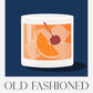 Old Fashioned Drink Dark Blue Art Poster