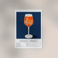 Aperol Spritz Drink Dark Blue Art Poster