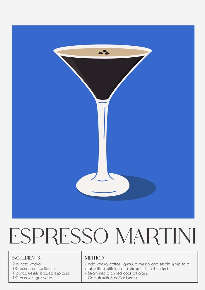 Espresso Martini Drink Art Poster