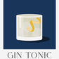 Gin Tonic Drink Dark Blue Art Poster