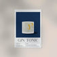 Gin Tonic Drink Dark Blue Art Poster