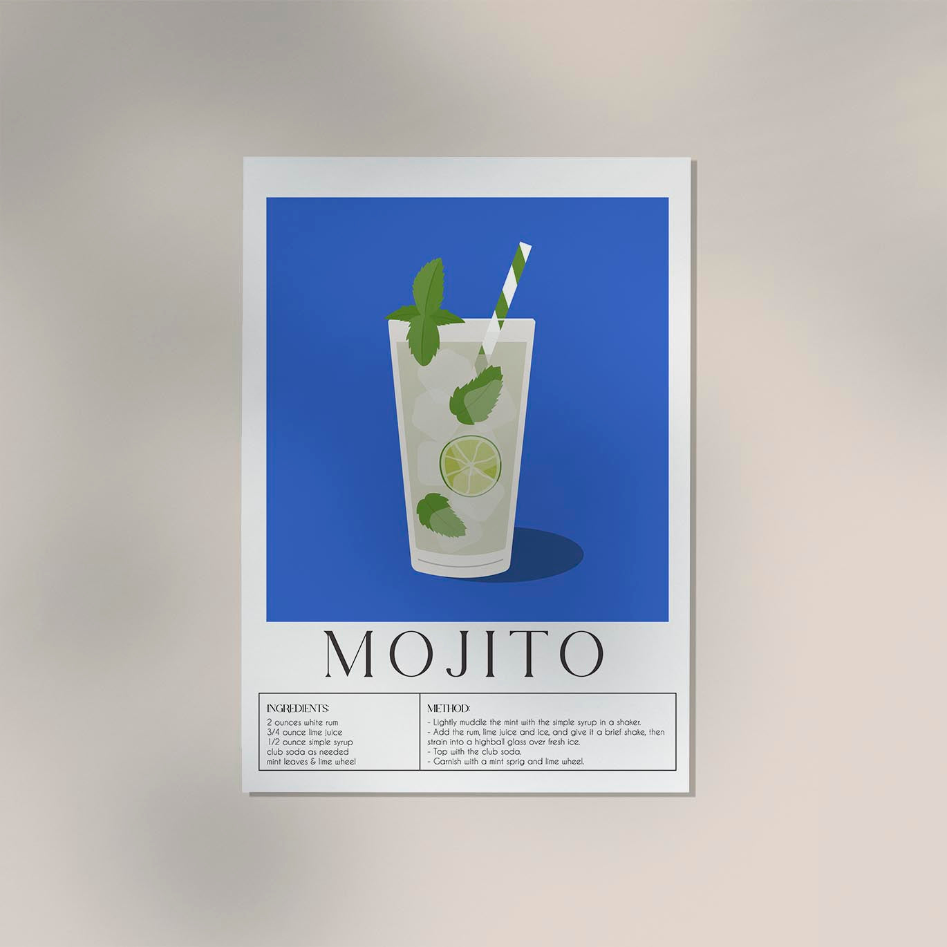 Mojito Drink Art Poster