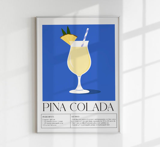 Pina Colada Drink Art Poster