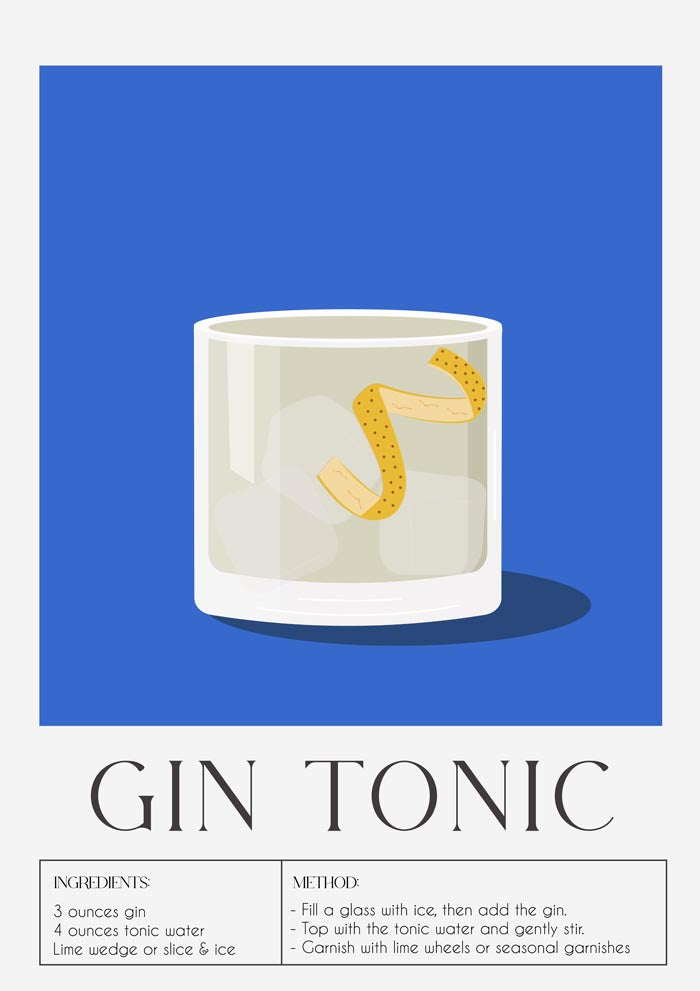 Gin Tonic nr 2 Drink Art Poster