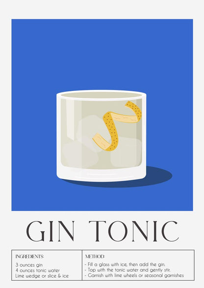 Gin Tonic nr 2 Drink Art Poster