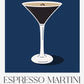 Espresso Martini Drink Dark Blue Art Poster