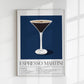 Espresso Martini Drink Dark Blue Art Poster