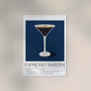 Espresso Martini Drink Dark Blue Art Poster