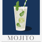 Mojito Drink Dark Blue Art Poster