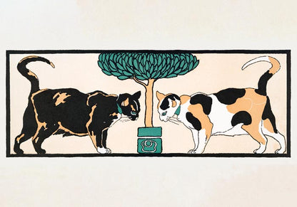 Cats under a tree by Edward Penfield