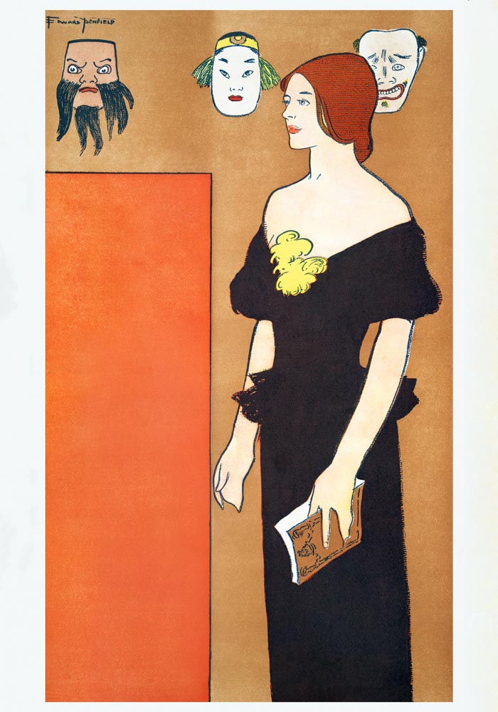 Woman in black dress by Edward Penfield